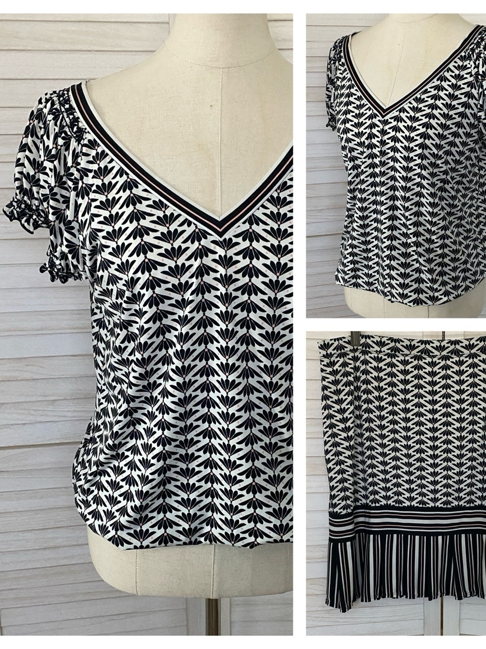 Max Edition Leaf Print Top & Skirt Set SZ L/XL Travel Friendly